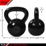 Kettlebell Weights Cast Iron -5-60lbs Weight Options - Ballistic Exercise, Core Strength, Functional Fitness, Weight Training Set - Free Weight, Equipment Accessories - Image 2