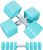 15LBS 20LBS Adjustable Dumbbell Set, 4 in 1 Free Weights Dumbbells Set for Women Men Hand Weights Set Adjust Dumbbell Weight Set for Home Gym Exercise Workout Strength Training Equipments