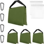 Heavy Duty Sandbag Photo Studio Weight Bag Saddlebag Design for Photography Stand Light Stand Tripod, Outdoor Patio, Sports, Photo Sets, Film Sets, Live Productions -4 Packs Set(Green)