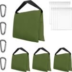 Heavy Duty Sandbag Photo Studio Weight Bag Saddlebag Design for Photography Stand Light Stand Tripod, Outdoor Patio, Sports, Photo Sets, Film Sets, Live Productions -4 Packs Set(Green)