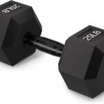 Rubber Encased Exercise & Fitness Hex Dumbbell, Hand Weights with Anti-Slip Metal Handle for Home Gym, Multiple Sizes