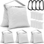 4 Packs White Sandbag Weight Bags for Light Stand Photography Video Equipment, Heavy Duty Saddlebags for Backdrop Stand, Photo Tripod, Canopy, Pop up Tent, Umbrella Base, Fishing Chair, Picnic Table