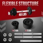 Old School Adjustable Dumbbell Set with Weight Plates, Star Lock Collars/Connector, 40lbs to 200lbs Adjustable Weight Plates Set - Image 2