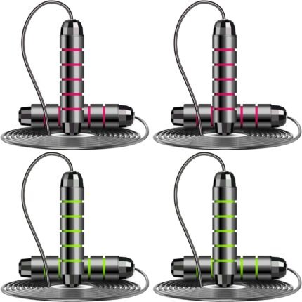 4 pack Jump Rope Skipping Rope for Rope Skipping, Speed Jump Rope for Exercise（green+red）