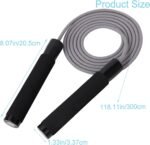 Weighted Skipping Rope Speed jump Rope Heavy Adjustable Ropes with Deluxe Ball Bearing Aluminum Handle for Men Women Fitness Exercise Cardio Exercise Boxing  Endurance Training - Image 2