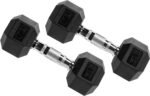Premium Rubber Encased Hex Dumbbell, Pairs - Image 2