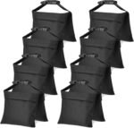8 Packs Sandbags, Heavy Duty Sand Bags with 16 PE Bags, Sand Bags with Buckle Straps for Support Light Stand, C Stand, Light Stand with Caster, More 2/4/6/8 Packs Sandbag to Choose.
