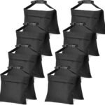 8 Packs Sandbags, Heavy Duty Sand Bags with 16 PE Bags, Sand Bags with Buckle Straps for Support Light Stand, C Stand, Light Stand with Caster, More 2/4/6/8 Packs Sandbag to Choose.