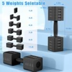 Adjustable Dumbbells Set of 2, 5-in-1 Adjustable Weight Dumbbells for Women/Men, 3lb/5lb/7lb/9lb/11lb Dumbbell Weights Set for Home Gym Workout - Image 2