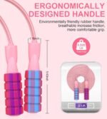 Jump Rope for Fitness, Weighted Jumprope for Women Workout, Adjustable Adult Exercise Skipping Rope for Men - Image 2