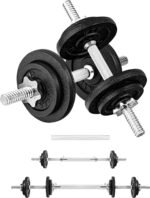 Old School Adjustable Dumbbell Set with Weight Plates, Star Lock Collars/Connector, 40lbs to 200lbs Adjustable Weight Plates Set
