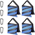 Heavy Duty Sandbag Photo Studio Weight Bag Saddlebag Design for Photography Light Stand Tripod, Outdoor Patio, Sports, Pop up Tent, Umbrella Base, Camping, Fishing Chair -4 Packs Set(Blue)