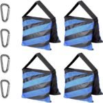 Heavy Duty Sandbag Photo Studio Weight Bag Saddlebag Design for Photography Light Stand Tripod, Outdoor Patio, Sports, Pop up Tent, Umbrella Base, Camping, Fishing Chair -4 Packs Set(Blue)