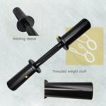 16" Olympic Dumbbell Handles, Loadable Dumbbells Bar Sets (150LBS Weight Capacity), Compatible with 2’’ Standard Plates, 2 Pair of Spring Collars Included - Image 2